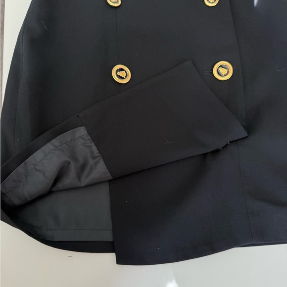 Vintage Black Gold Crest Button Dress Sleeveless Designer Style Size 6 - Picture 11 of 12